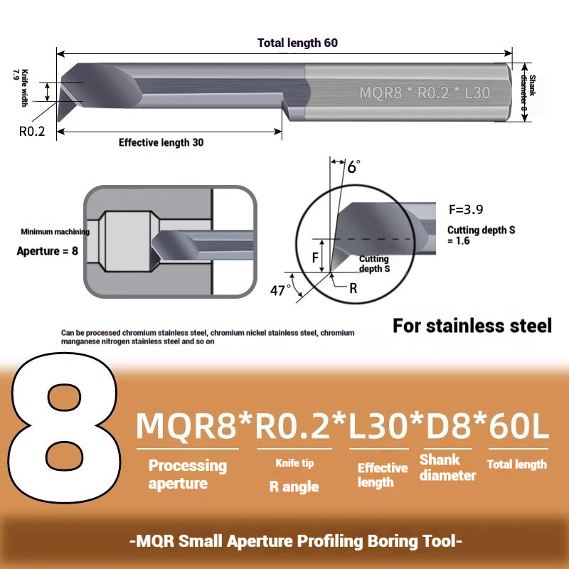 1127-Profiling Turning Tools Small Bore Boring Tools CNC Stainless Steel Aluminum MQR Turning Bore Micro Turning Tools Boring Turning Tools Shandong Denso Pricision Tools Co.,Ltd.